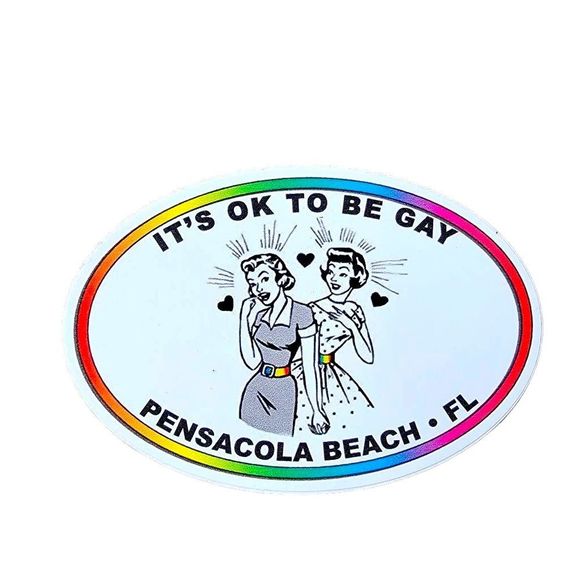 🏳️‍🌈 NWT | LGBTQ+ Pensacola, FL Oval Sticker - Picture 1 of 2